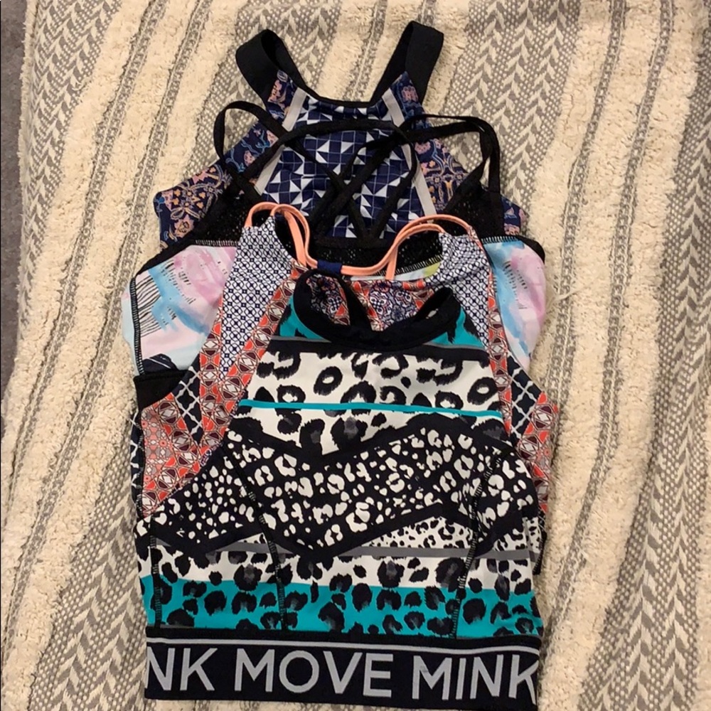 Mink pink sports bra bundle size small
